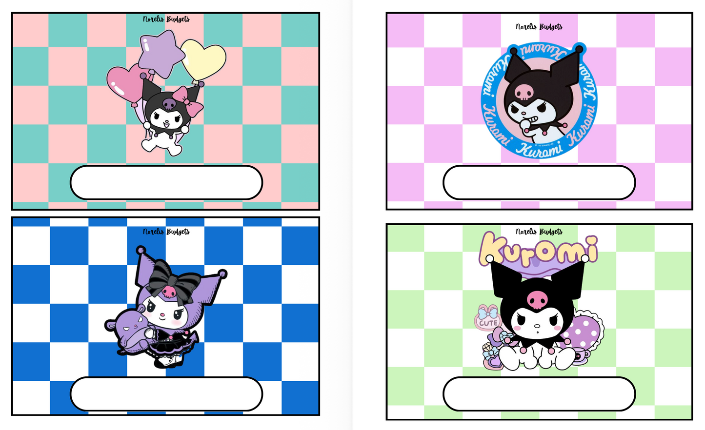 Kmi and Friends A5 Black Envelope Dashboards- DIGITAL DOWNLOAD