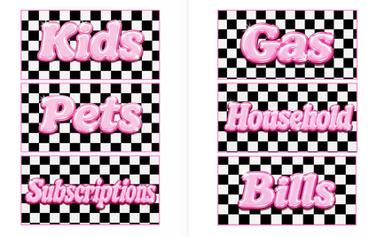 Pink Bubblegum Envelopes and  Dashboards- DIGITAL DOWNLOAD